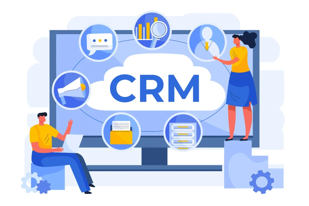 Imagem ilustrativa sobre os diferentes tipos de CRM: Operacional, Analítico e Colaborativo, destacando sua importância na gestão de relacionamento com clientes.