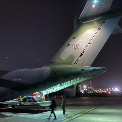 A primeira equipe do Governo do Brasil destinada a apoiar a Venezuela após os terremotos já chegou ao país em aeronave KC-390 Millennium da FAB, Foto: Divulgação/FAB