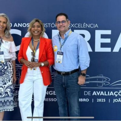 Andrea (diretora nacional), Elba (vice pte IBAPE-RN) e Cássio (pte IBAPE-RN)