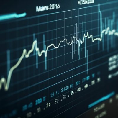 Financial figures analyzing stock market data for success generated by artificial intelligence